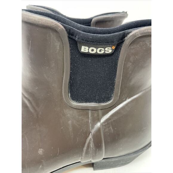 Bogs Valerie Ankle Rubber Rain Booties Slip On Women'S Size 7 Dark Brown - Picture 5 of 15